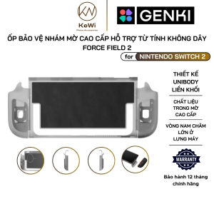 Ốp Case Nhám Mờ Bảo Vệ cho Nintendo Switch 2 Genki Force Field 2 Mỏng nhẹ trong mờ có ngăn đựng thẻ và nam châm