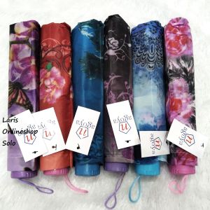 Payung Lipat 3 Termurah+Sarung Merek Nagoya / Payung Lipat 3 Rangka Balik Motif