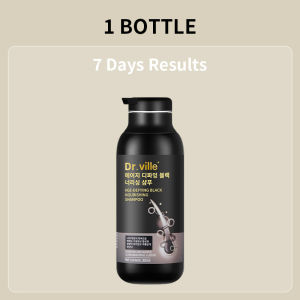 Dr.ville Black Hair Shampoo Black Hair Serum Long-Lasting Shine Hair Growth Shampoo for Anti Hair Loss White Hair Turns Black 300ml 乌发洗发水
