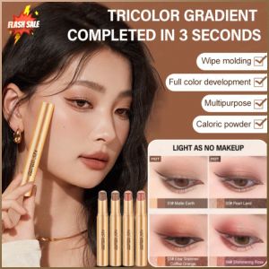 ✨HOT SALE✨[A Touch of Three Colors] Golden Diamond Three-Color Eyeshadow Stick/Lazy Handheld Eyeshadow Makeup Stick/Three-color Gradient Shimmer Eyeshadow Stick 【一抹三色】金鑽三色眼影棒
