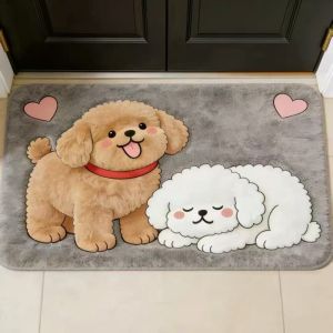 UNDATA 4060cm Thảm trải sàn hình mèo dễ thương Chống trơn trượt Gấu trúc/Vịt/Thỏ Thảm nhỏ đặt trước cửa phòng ngủ Tầm nhìn lập thể Thảm phòng tắm gia đình Dành cho trà trong phòng khách
