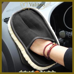 [Valitoo] ถุงมือแก้วสำหรับใช้ในครัวเรือนถุงมือฟองน้ำทำความสะอาดรถผ้าฟลีซผ้ากำมะหยี่ปะการัง