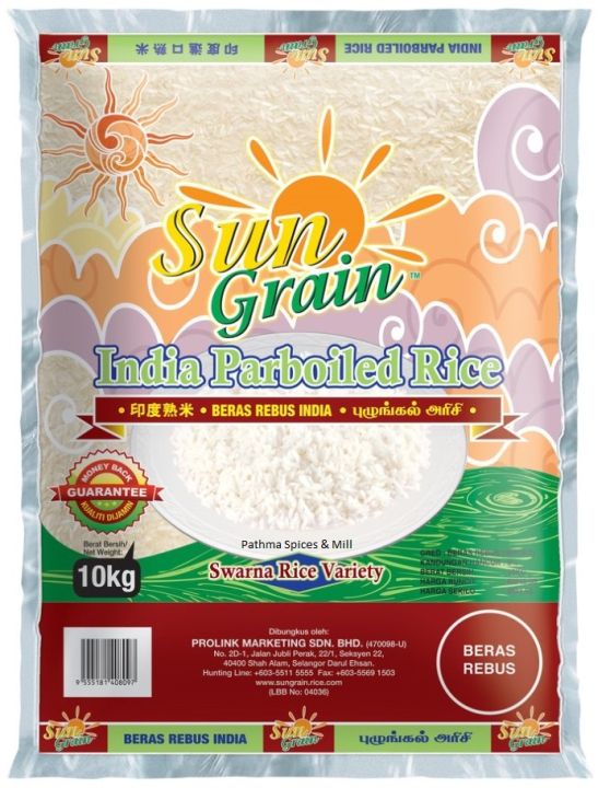 Sungrain India Parboiled Rice / sungrain pulunggal arisi 10kg | Lazada