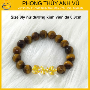 Vòng tay phong thủy nam tam hợp hợi mão mùi chất liệu đá mắt hổ vàng nâu - size 8 10 12ly - khai quang may mắn tài lộc - PHONG THỦY ANH VŨ