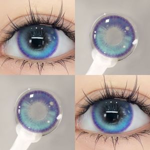 时尚 fashion glasses 美丽眼睛 Fashion Glasses(6 Months)Colored Eyes with Power(1 Pair)naturally Enlarge Your Eyes Hot Sale Big Eyes Special for Gray鸢尾蓝紫 fashion glasses 半年抛爆款高颜值渐变彩色大直径 眼镜正品学生党