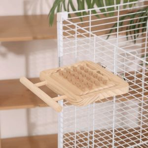 PETPARADIS Bite Resistant Parrot Puzzle Toys Wooden Wear-Resistant Bird Perch Stand Educational Toy Block Cork Bird Chewing Toys Interactive