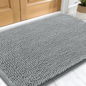 Dog Door Mat for Muddy Paws Absorbs Moisture and Dirt Absorbent Non-Slip Washable Doormat Quick Dry Chenille Mud Mat for Dogs Entry Indoor Entryway Carpet for Inside Floor