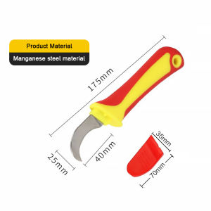 Insulated Dismantling Knife Insulated Electricians Cable Stripping Knives with Non Slip Handle for Circuit Breaking Installation