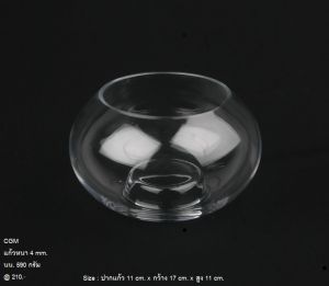 โหลแก้วสวยๆ ก้นแก้วมีแท่นนูน แก้วทรงกลม แจกันแก้วปลูกพลูด่าง