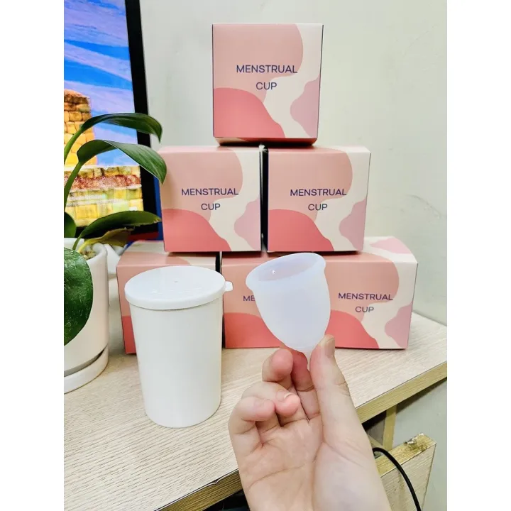 Cốc Nguyệt San Bằng Silicone mầu hồng Mềm Có Thể Tái Sử Dụng Dành Cho Nữ