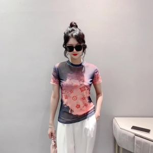 Ammin in hình học định vị R thời trang vòng cổ đơn giản mùa hè 2024 Áo Phông Ngắn Tay Áo Blouse thanh lịch thường ngày ngoại cỡ nhuộm cà vạt kiểu hàn quốc cho nữ