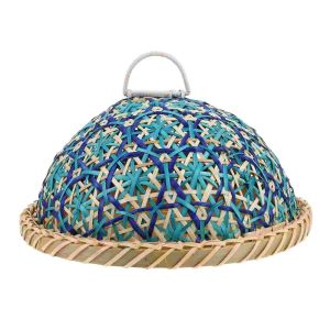 KODUS Round Plate Dining Table Cover Rattan Woven Bohemia Leftovers Protector Nanyang Style Storage Organizer Food Vegetable Umbrella Kitchen