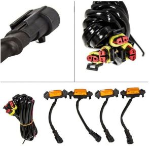 ALLUCK ป้องกันน้ำ ไฟวิ่งกลางวัน LED สำหรับรถยนต์ ทนทาน ติดตั้งง่าย หอคอยแสงกว้าง คุณภาพสูง ตะแกรงหอคอยไฟสีเหลืองขนาดเล็ก การปรับเปลี่ยนรถยนต์