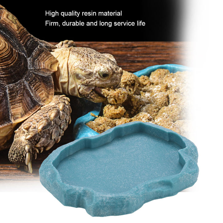 ABS Resin Durable Reptile Rock Food and Water Dish Feeder Bowl for