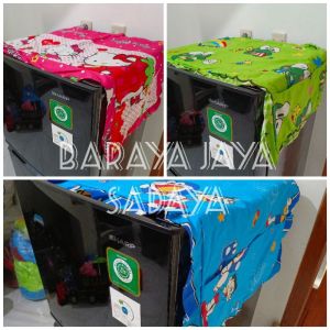 Taplak Kulkas Karakter Ukuran 105x45 cm / Taplak Kulkas 1&2 Pintu / Taplak Kulkaks Renda Aesthetic