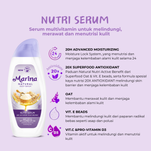 Marina Natural Hand And Body Lotion Body Serum 150ml + 38ml Melembabkan Melindungi Kulit Dari Sinar Matahari