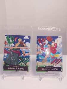 One Piece TCG Luffy + Zoro Foil Don!! Promo Cards (NM) World United Promotion Cards