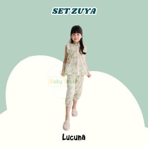 Lucuna Zuya Hijau - Setelan Anak Perempuan Size 1-5 Tahun Baju Lucu Lengan Ruffle