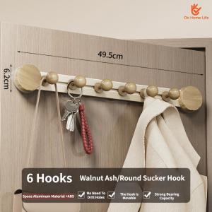 SG Stock Suction cup hook Bathroom hanger Removable coat hook Walnut coloured hook