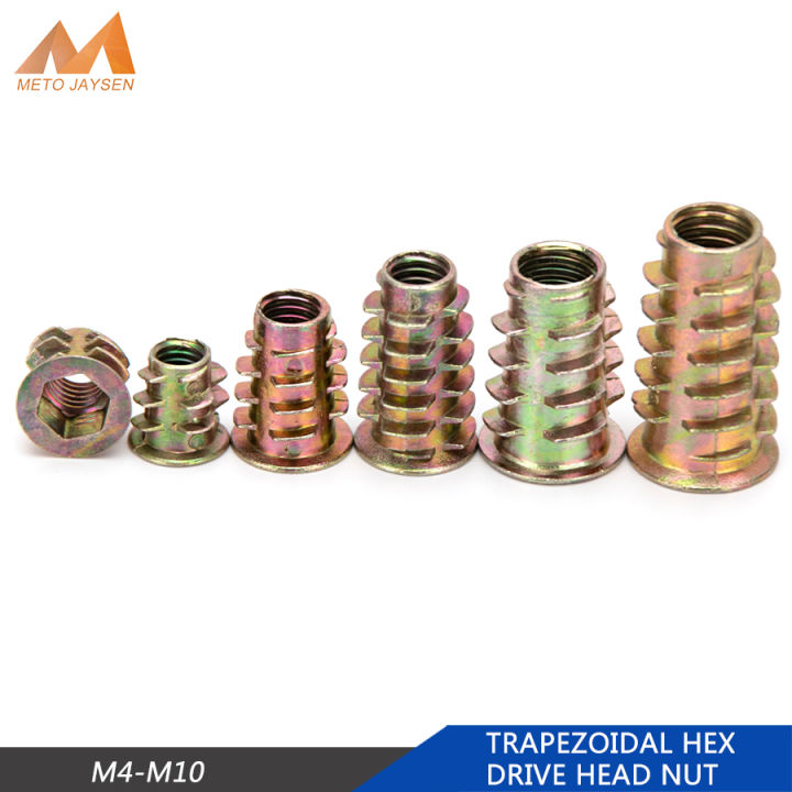 20/30/50pcs Zinc-Alloy Hex Drive Head Nut M4 M5 M6 M8 M10 Wood ...