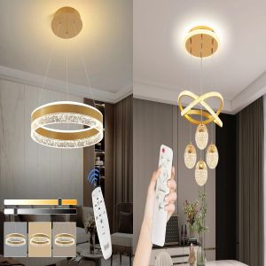 LED Chandelier Nordic Style Remote Control Lighting Bedroom Lamp Restaurant Lamp Energy Saving and High Efficiency Ceiling Lamp Droplight Chandelier