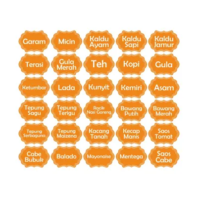 ISI 30 PCS STIKER BUMBU DAPUR TOPLES