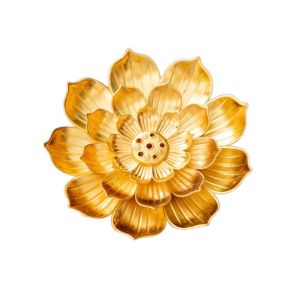 KAKA 2/3 Layer Incense Burner Lotus Design 6 Holes Lotus Aromatherapy Stand Ornament Vintage Incense Burning Tray Temples Use
