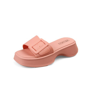 YOTO Korean Slip On Style Casual Trendy Belt Strap Rubber Slides Slippers 2inches Sole For Women