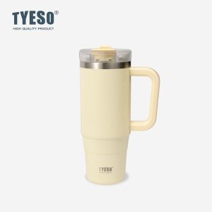 TYESO AURA POP 900ml 1200ml Vacuum Insulated Tumbler Ceramic Coating Pop Up Straw Stainless Steel Bottle