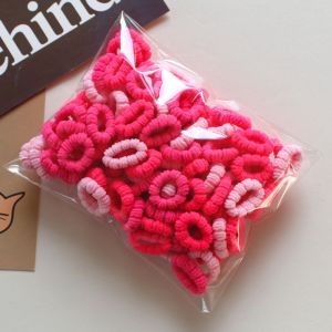 50Pcs Korean Version of Dopamine Candy Color High Elasticity Not Hurt Hair Thumb Hair Ring