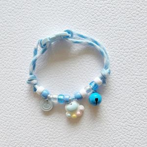 Cat Colorful Collar Adjustable Cute Bell Collar Footprint Dog Collar Cat Colorful Adjustable Collar