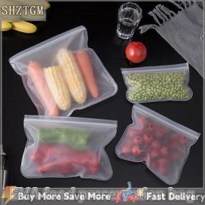 [COD] SHZTGM ถุงเก็บอาหารทำจากซิลิโคนถุงซิปปิดแบบตั้งได้ถุงเก็บอาหารสดกันรั่วถุงเก็บอาหารแบบสดใช้ซ้ำได้ถุงซิปล็อคแบบสด