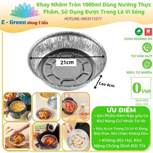 [HCM]Set 10 - 50 Khay Nhôm 1000ml  Dùng Cho Nồi Chiên Không Dầu Dùng Nướng Piza  Nướng Thực Phẩm - Egreen Dùng 1 Lần