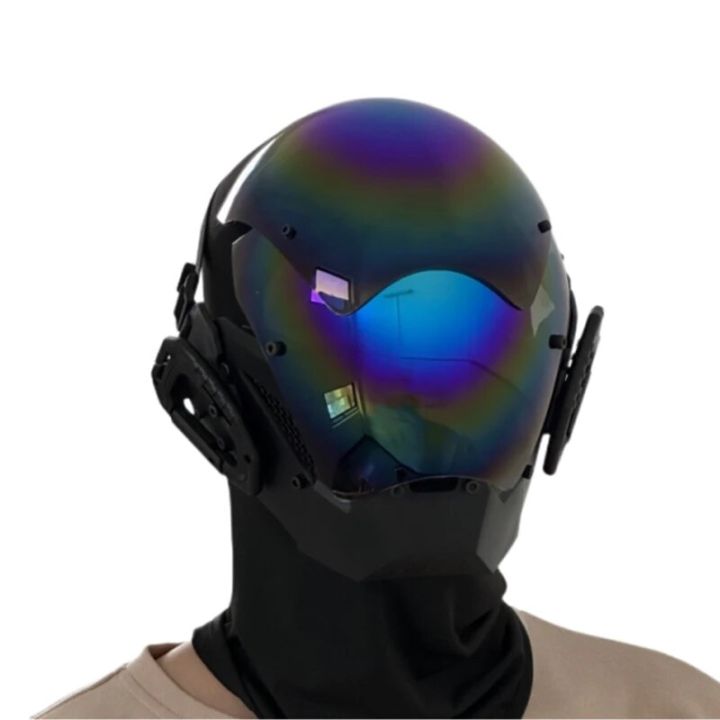 JJJVC)Cyberpunk Role-play Futuristic Rainbow Helmet Mechanical - Main Image