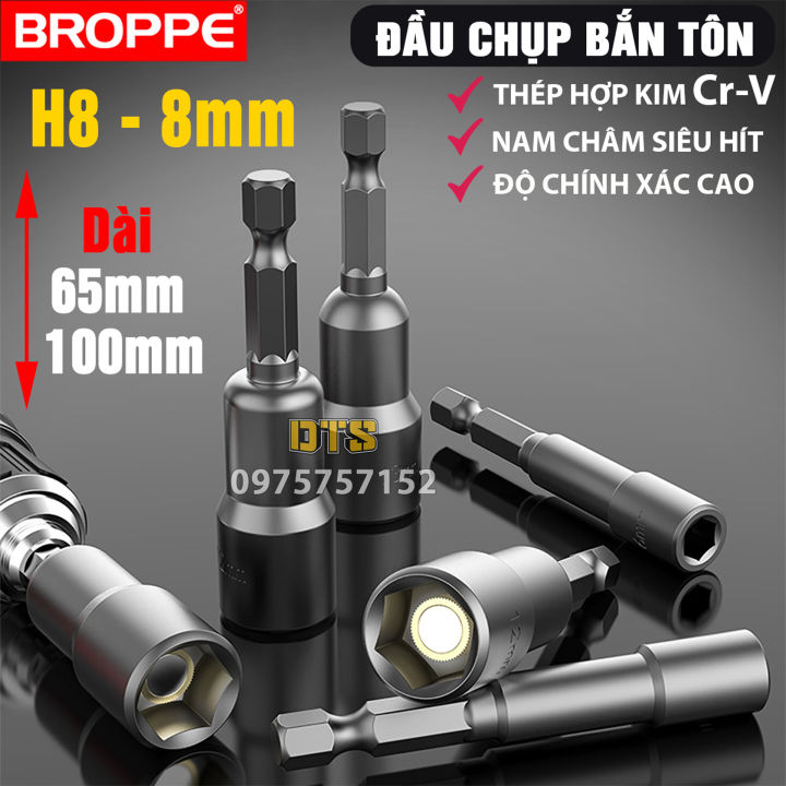 Đầu chụp 8mm - Đầu bắn tôn nam châm dài 65mm 100mm BROPPE | Đầu ốp nam ...