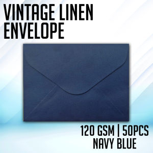 Partner Print -  50PCS Linen Envelope 120gsm | A5 Letter Paper | 50PCS Retro Design Sticker