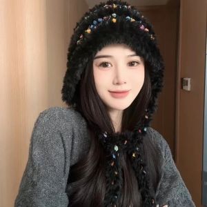 ANANAA Ear Protection Winter Hat Warm Lacing Bucket Hat Fashion Thickened Lei Feng Cap for Women