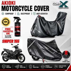 AKIOKI COREX Motorcycle Cover for SNIPER 155 with fantastic xml – Waterproof Convertible Motor Cover with Strap Lock
