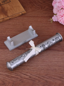 Birth Certificate Holder Silver Plated Zinc Alloy Certificate Holder Birth Certificates Holder Certificate Storage Tube
