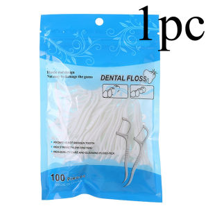 100pcs Disposable Dental Floss Toothpicks Floss Interdental Brush Teeth Stick