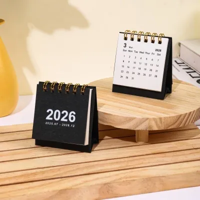English 2026 Mini Calenders Stationary Table Calender Cute Door Gifts Small Door gift Murah Borong