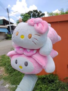 ตุ๊กตาคิตตี้/มายเมโลดี้สีพาสเมลนอนหมอบ น่ารักพร้อมส่ง ขนาด12นิ้ว