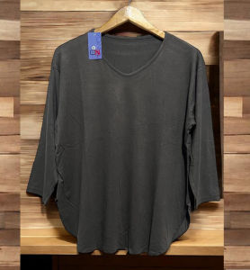 Kaos Wanita Tangan 7/8 Big Size Kaos Cewek Spandek Rayon 7/8 T-Shirt Wanita Lengan 7/8 Kaos Oblong Jumbo Kaos Wanita Oversize Kaos Wanita