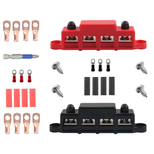 กล่องกระจาย Busbars กระแสสูง250A เสาขั้วที่มีฝาครอบป้องกันสำหรับระบบไฟฟ้ายานยนต์ทางทะเล