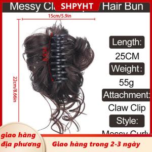 [COD] SHPYHT Giao hàng địa phương Tổng hợp tóc Bun chignon lộn xộn xoăn gripping clip kẹp tóc đàn hồi scrunchy Tóc Giả mảnh cho phụ nữ kẹp tóc