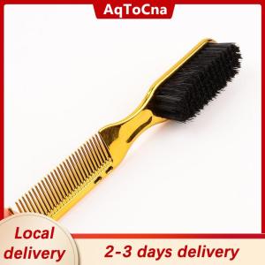 [COD] AqToCna Ship within 24 hours 1PC Double-sided Comb Brush Small Beard Styling Brush Professional Shave Brush