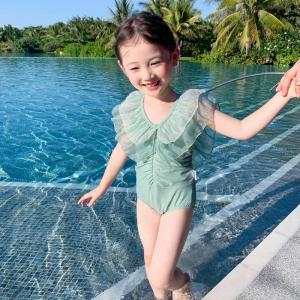 HF Kid Swimsuit Korean Version Fashion New INS Cartoon Cute One-piece Swimsuit High Quality Soft And Comfortable Kids Swimwear Free Swimming Cap Swimming Suit For Girls baju renang kanak kanak 22052506