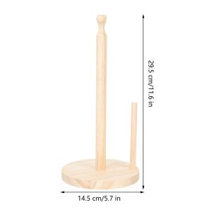 Wood Paper Towel Rack Free Punching Tissue Holder Roll Paper Stand Desktop Storage