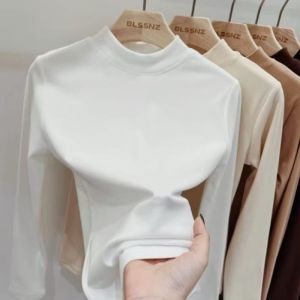 Manset Baju Bahan Rayon Spandex Premium Inner Manset Baju Turtleneck Lengan Panjang Baju Wanita