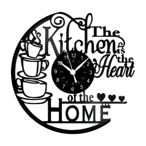 Unique Hanging Ornament Kitchen Records Wall Clock for Dining Room and Coffee Bar Decoration